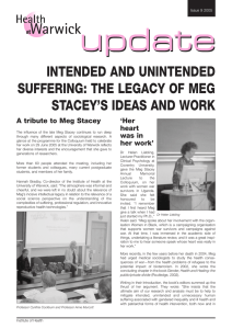 INTENDED AND UNINTENDED SUFFERING: THE LEGACY OF MEG STACEY’S IDEAS AND WORK