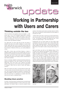 Working in Partnership with Users and Carers Thinking outside the box Page 3