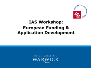 IAS Workshop: European Funding &amp; Application Development