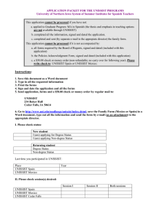 APPLICATION PACKET FOR THE UNISSIST PROGRAMS