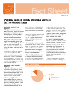Fact Sheet Publicly Funded Family Planning Services In The United States March 2016