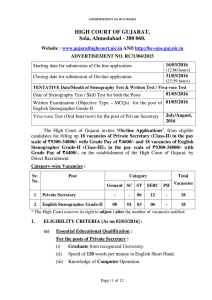 HIGH COURT OF GUJARAT, Sola, Ahmedabad - 380 060.