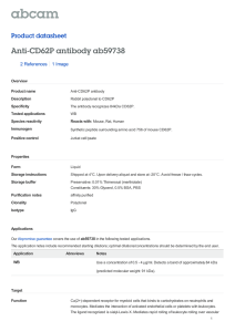 Anti-CD62P antibody ab59738 Product datasheet 2 References 1 Image