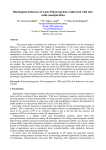 Rheological behavior of waste Polypropylene reinforced with zinc oxide nanoparticles