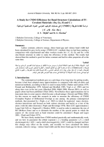 A Study for CNDO Efficiency for Band Structure Calculations of... Covalent Materials: (Sn, Ge, Si and C )