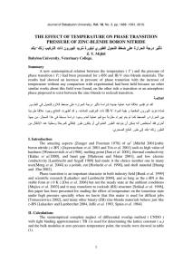 THE EFFECT OF TEMPERATURE ON PHASE TRANSITION PRESSURE OF ZINC-BLENDE BORON NITRIDE