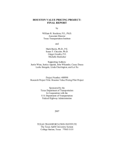 HOUSTON VALUE PRICING PROJECT: FINAL REPORT