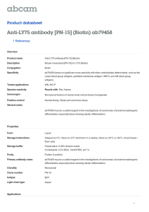 Anti-LY75 antibody [PN-15] (Biotin) ab79458 Product datasheet 1 References Overview