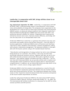 Landis+Gyr, in cooperation with SAP, brings utilities closer to an  interoperable Smart Grid 