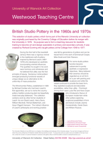 Westwood Teaching Centre British Studio Pottery in the 1960s and 1970s