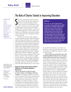 S The Role of Charter Schools in Improving Education