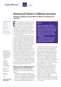 E Monitoring and Evaluation in Stabilisation Interventions evaluation