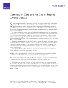 S Continuity of Care and the Cost of Treating Chronic Disease