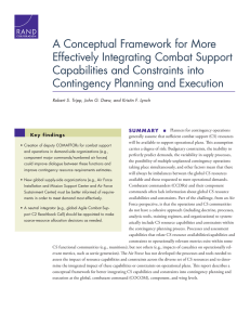 A Conceptual Framework for More Effectively Integrating Combat Support