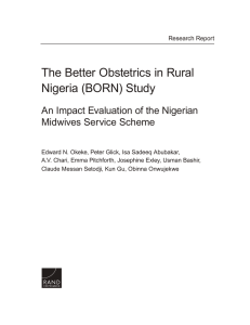 The Better Obstetrics in Rural Nigeria (BORN) Study Midwives Service Scheme