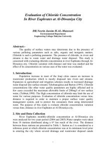 Evaluation of Chloride Concentration In River Euphrates at Al-Diwaniya City