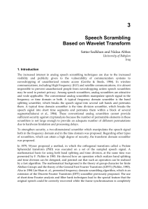 3 Speech Scrambling Based on Wavelet Transform Sattar Sadkhan and Nidaa Abbas