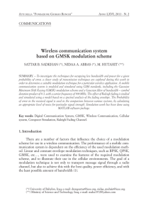 Wireless communication system based on GMSK modulation scheme COMMUNICATIONS