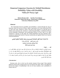 Numerical Comparison Function for Weibull Distribution Probability Values with Possibility