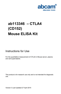 ab113346  – CTLA4 (CD152) Mouse ELISA Kit Instructions for Use