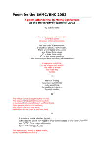 Poem for the BAMC/BMC 2002 at the University of Warwick 2002