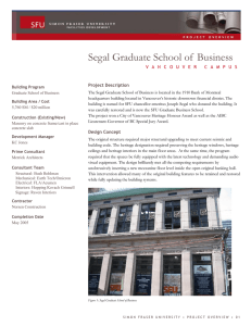 Segal Graduate School of  Business Project Description