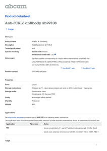 Anti-FCRL6 antibody ab99108 Product datasheet 1 Image