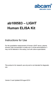 ab100583 – LIGHT Human ELISA Kit Instructions for Use