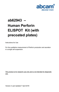 ab62943  – Human Perforin ELISPOT  Kit (with precoated plates)