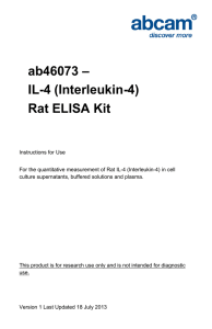 ab46073 – IL-4 (Interleukin-4) Rat ELISA Kit