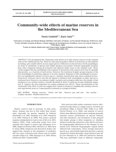Community-wide effects of marine reserves in the Mediterranean Sea *, Enric Sala