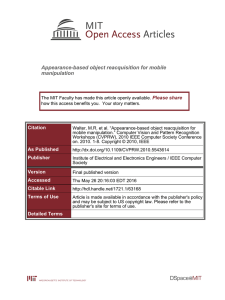 Appearance-based object reacquisition for mobile manipulation Please share