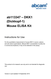 ab113347 – DKK1 (Dickkopf-1) Mouse ELISA Kit Instructions for Use