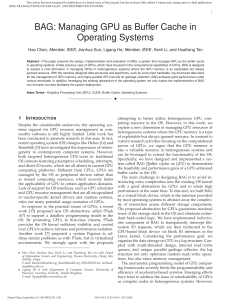 BAG: Managing GPU as Buffer Cache in Operating Systems Member, IEEE,