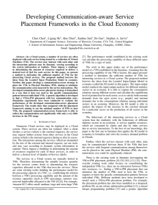 Developing Communication-aware Service Placement Frameworks in the Cloud Economy Chao Chen