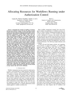 Allocating Resources for Workﬂows Running under Authorization Control Kenli Li