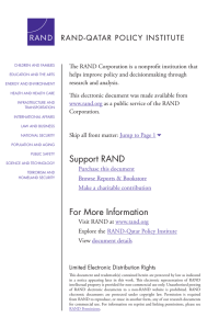 The RAND Corporation is a nonprofit institution that research and analysis.