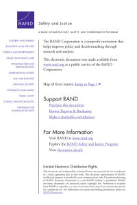 The RAND Corporation is a nonprofit institution that research and analysis.