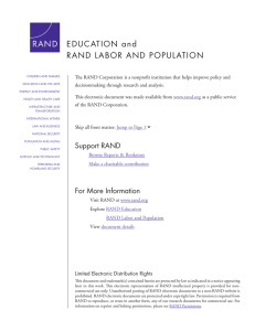 EDUCATION RAND LABOR AND POPULATION