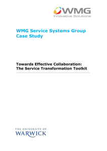 WMG Service Systems Group Case Study Towards Effective Collaboration:
