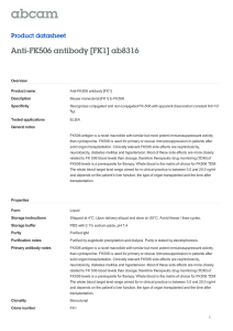 Anti-FK506 antibody [FK1] ab8316 Product datasheet Overview Product name
