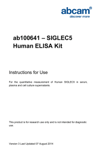 ab100641 – SIGLEC5 Human ELISA Kit Instructions for Use