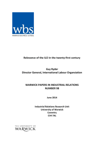 Relevance of the ILO in the twenty-first century Guy Ryder