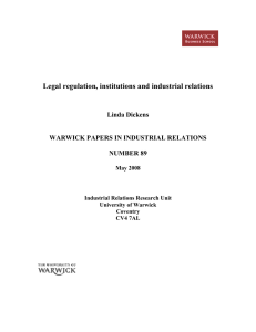 Legal regulation, institutions and industrial relations  Linda Dickens
