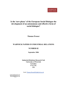 Is the ‘new phase’ of the European Social Dialogue the