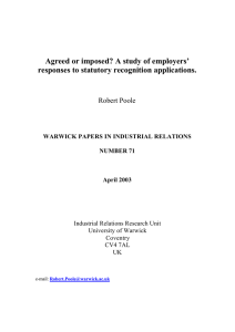 Agreed or imposed? A study of employers’ Robert Poole