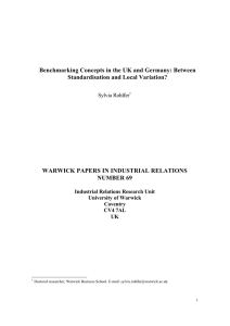 Benchmarking Concepts in the UK and Germany: Between