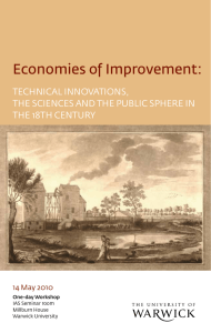 Economies of Improvement: TECHNICAL INNOVATIONS, THE SCIENCES AND THE PUBLIC SPHERE IN