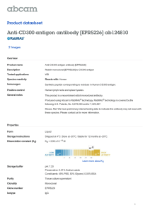 Anti-CD300 antigen antibody [EPR5226] ab124810 Product datasheet 2 Images Overview