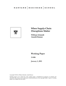 When Supply-Chain Disruptions Matter Working Paper 13-006